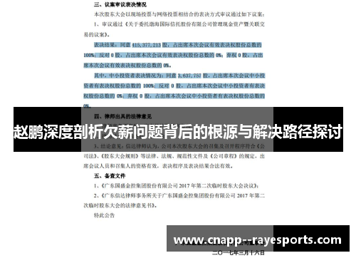 赵鹏深度剖析欠薪问题背后的根源与解决路径探讨 赵鹏深度剖析欠薪问题背后的根源与解决路径探讨